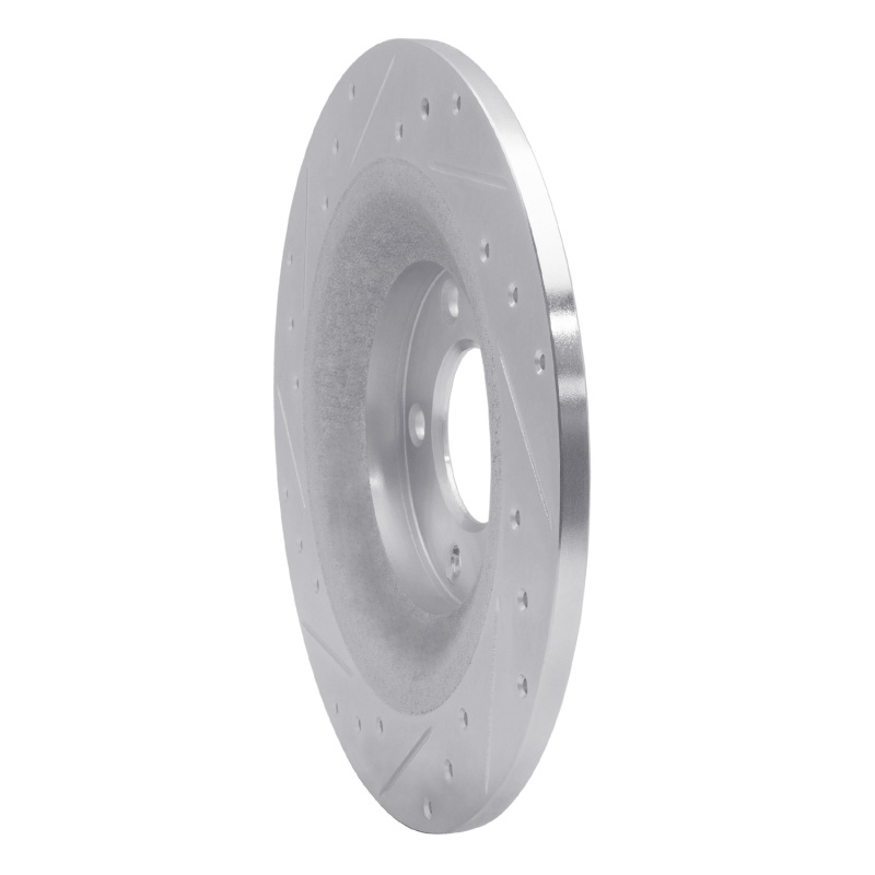 Mazda 6 Brake Rotor (1) - Rear Right - R1 Concepts - Drilled & Slotted - Silver - `06-`07